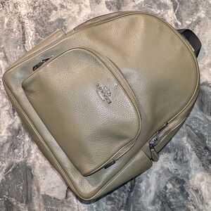 Coach Sage Green Leather Backpack